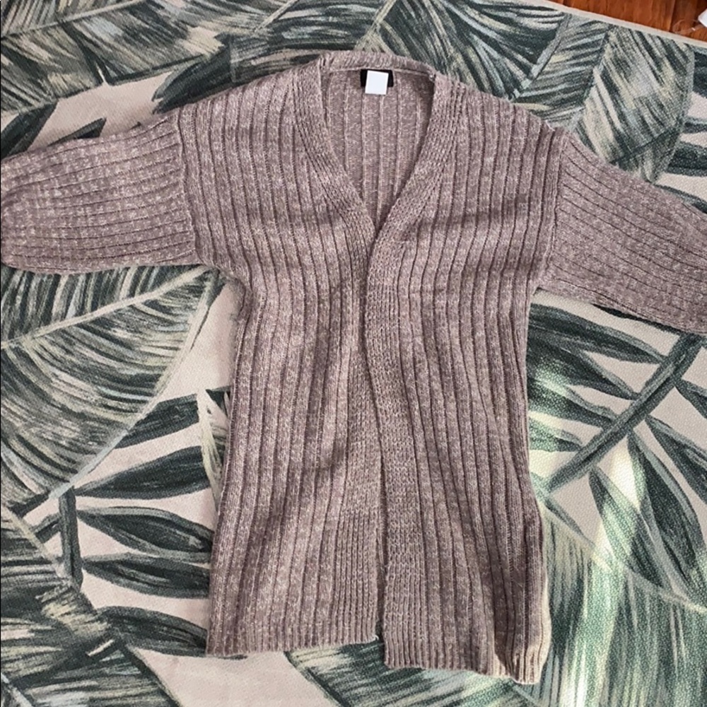 Brown Knit Mocha Mid Length Sleeve Cardigan